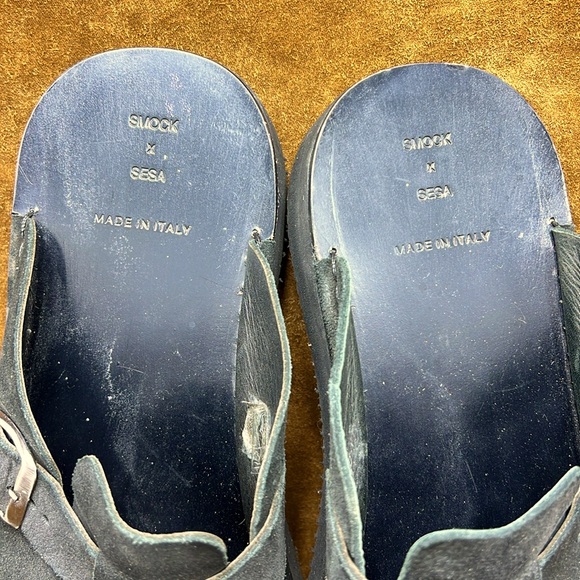 Smock x Sesa Black Suede Leather Buckle Slide - Picture 5 of 7